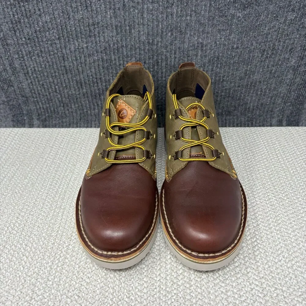 NEW Clarks Eastford Mid Chukka Boots Olive Dark Brown Leather Men’s 9.5 M